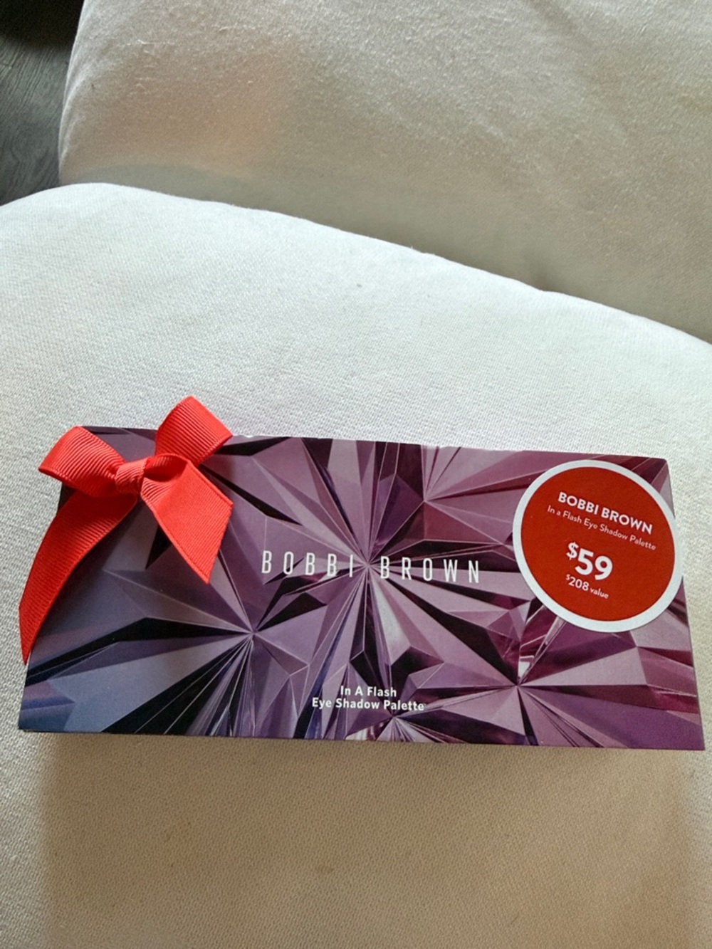 Bobbi Brown Purple Geometric Eyeshadow Palette with Red Bow